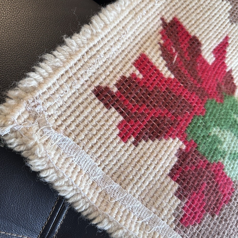 VTG 70's Latch Hook Rug/Wall Hanging 27x54 Autumnal Rustic Harvest Cottagecore - Picture 5 of 9